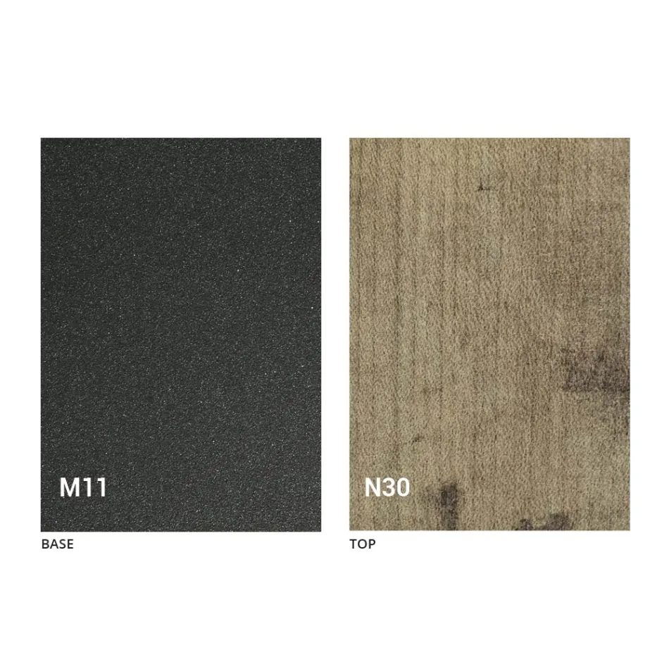 Mesa de centro moderna transformable en metal grafito y tapa de madera - Sistocle viadurini