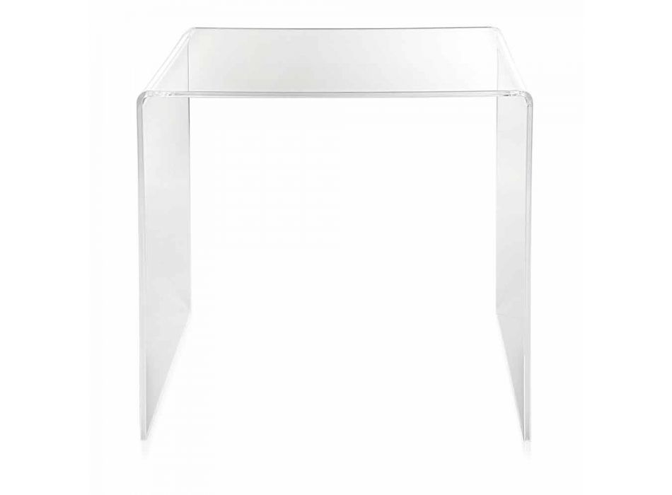 Mesa transparente de diseño moderno 50x50cm Terry Big, fabricada en Italia. viadurini