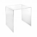 Diseño moderno mesa transparente 50x50cm Terry Big, hecho en Italia