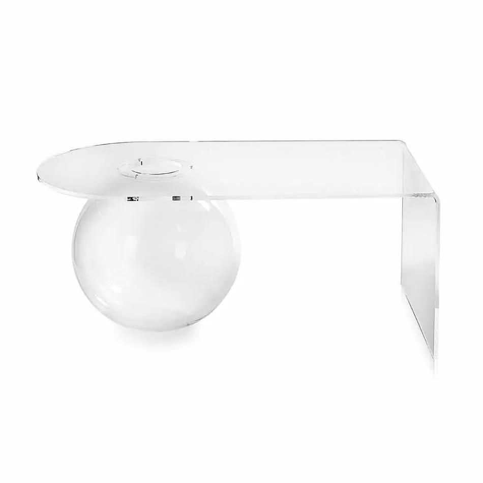 Mesa de centro transparente de diseño moderno L90xH40xP48 cm Bolly, hecha en Italia viadurini