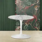 Mesita Tulip Eero Saarinen Alt. 39 con tablero redondo de mármol Arabescato viadurini