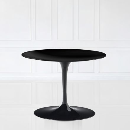Mesa de Centro Tulip Eero Saarinen H 39 Ovalada en Laminado Líquido Negro Made in Italy - Escarlata viadurini
