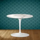 Mesa de centro Tulip de Eero Saarinen, 104 cm de alto, cerámica Aura 22, fabricada en Italia - Escarlata viadurini