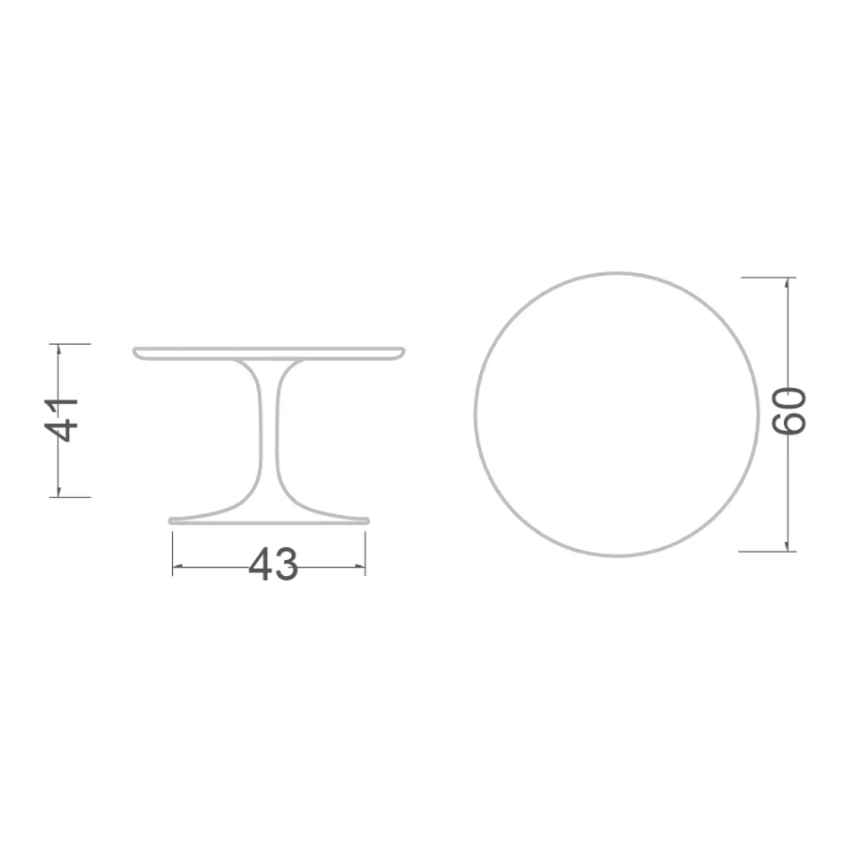 Mesa de centro Tulip de Eero Saarinen, 104 cm de alto, cerámica Aura 22, fabricada en Italia - Escarlata viadurini