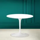 Mesa de Centro Tulip Eero Saarinen H 41 en Cerámica Absolute White Made in Italy - Escarlata viadurini