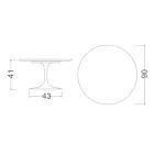 Mesa de Centro Tulip Eero Saarinen H 41 en Cerámica Absolute White Made in Italy - Escarlata viadurini