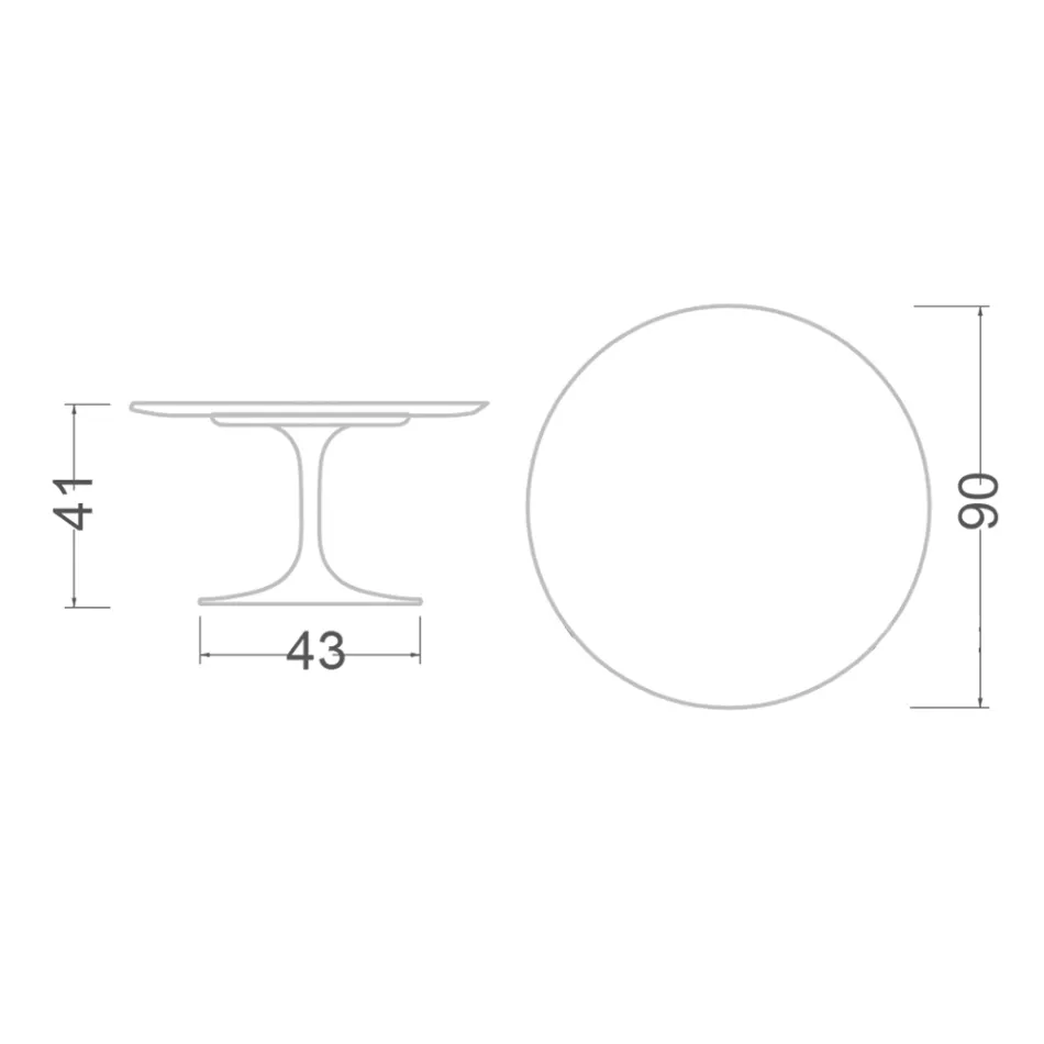 Mesa de Centro Tulip Eero Saarinen H 41 en Cerámica Marquinia Made in Italy - Escarlata viadurini