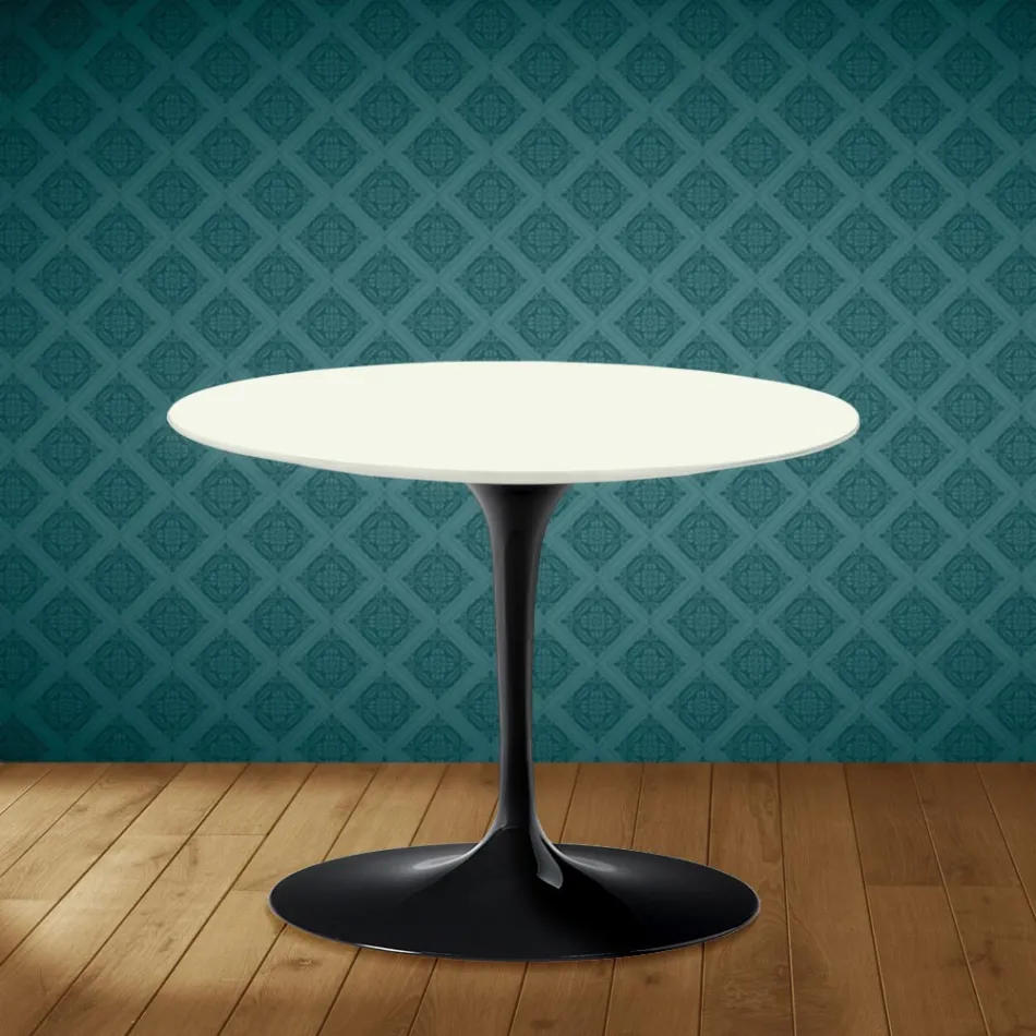Mesa de centro Tulip de Eero Saarinen, 104 cm de altura, cerámica Moonè, fabricada en Italia - Escarlata viadurini