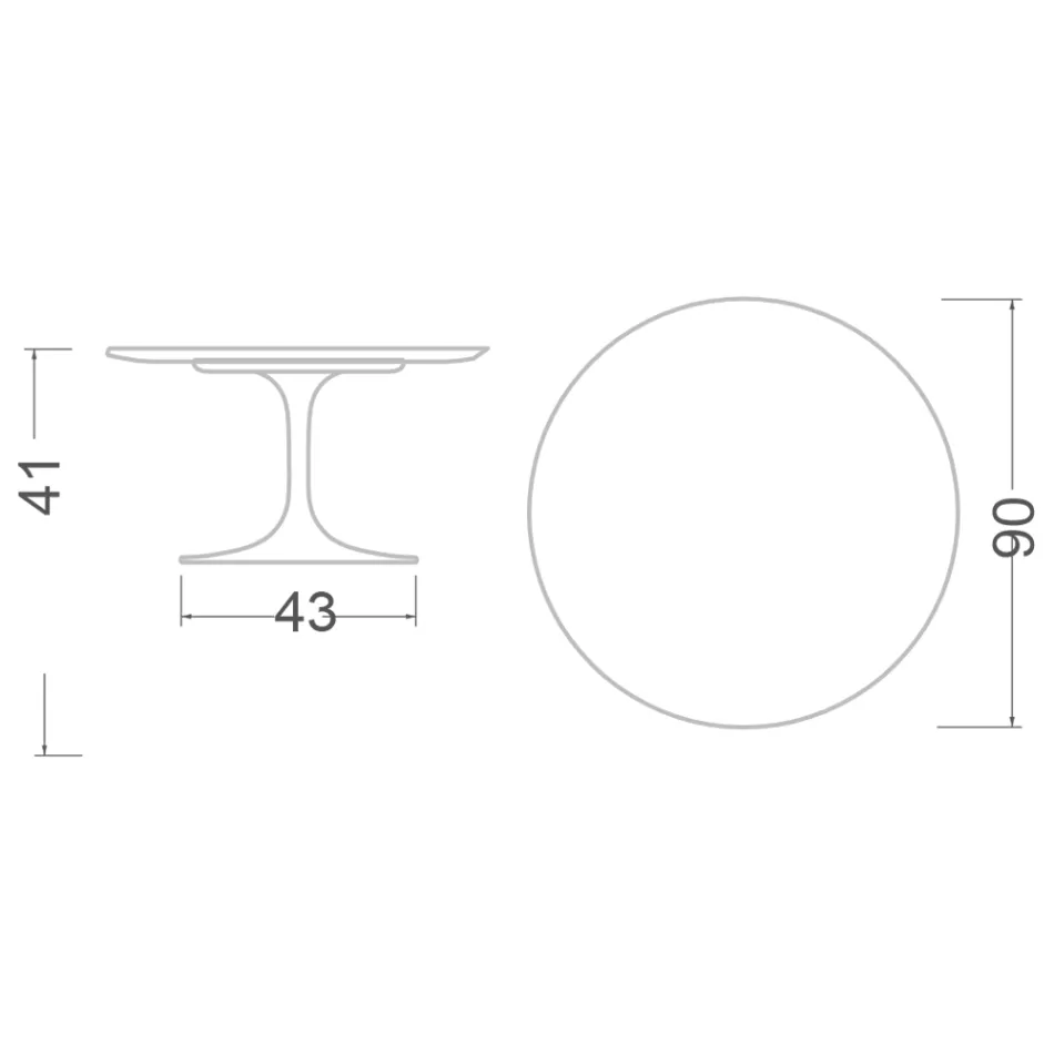 Mesa de Centro Tulip Eero Saarinen H 41 en Cerámica Morpheus Made in Italy - Escarlata viadurini