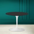 Mesa de centro Tulip Eero Saarinen H 41 en cerámica suave negra Made in Italy - Escarlata