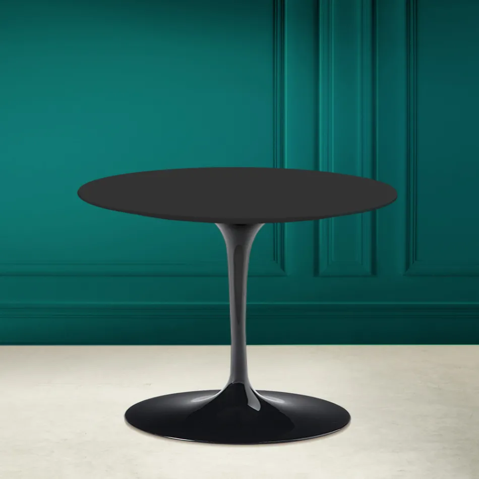 Mesa de Centro Tulip Eero Saarinen H 41 en Noir Cerámica Suave Made in Italy - Escarlata viadurini
