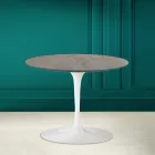 Mesa de Centro Tulip Eero Saarinen H 41 en Cerámica Piedra Gris Made in Italy - Escarlata viadurini