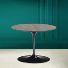 Mesa de Centro Tulip Eero Saarinen H 41 en Cerámica Piedra Gris Made in Italy - Escarlata viadurini