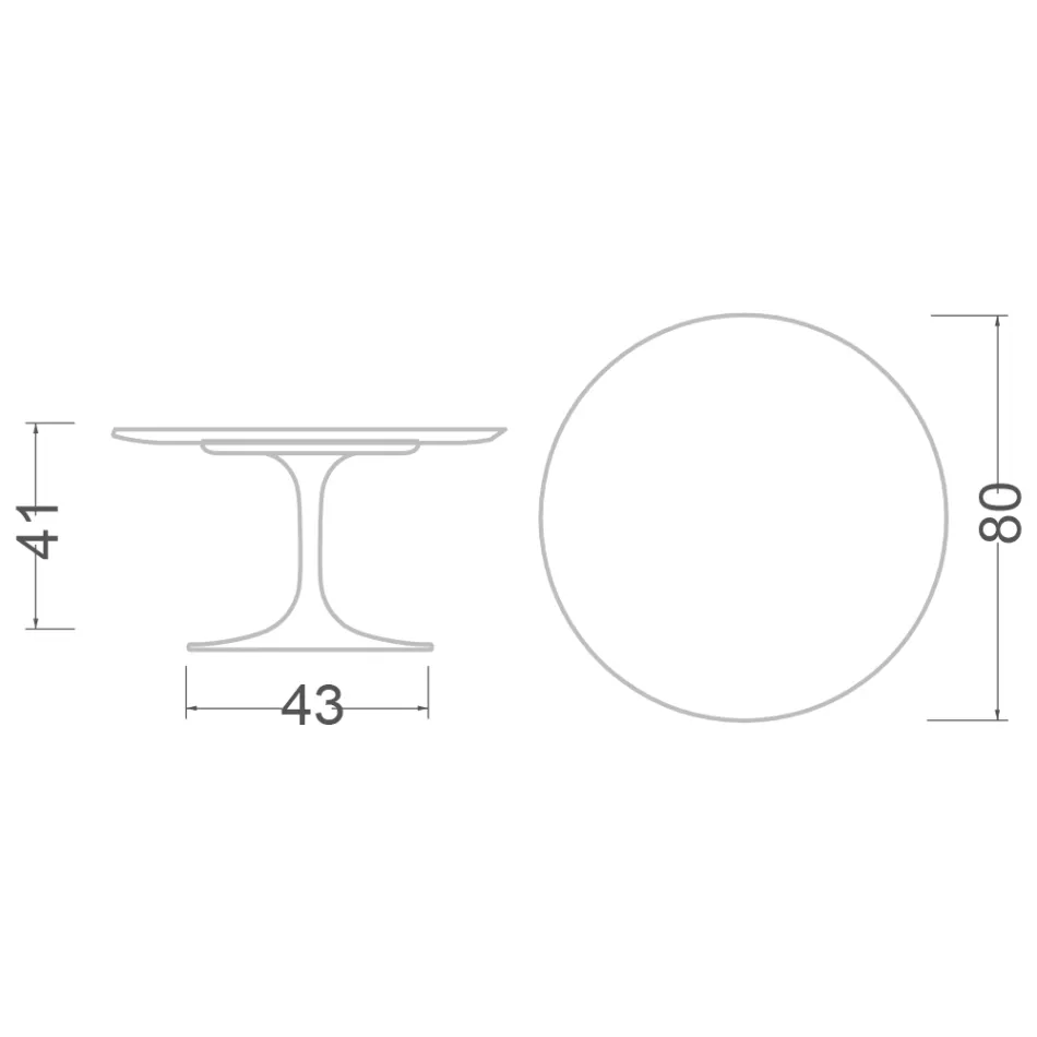 Mesa de centro Tulip de Eero Saarinen, 104 cm de altura, cerámica Somnia, fabricada en Italia - Escarlata viadurini