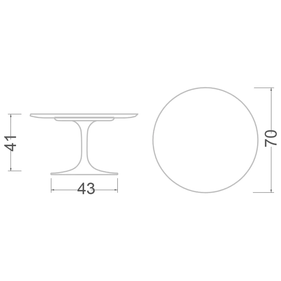 Mesa de centro Tulip Eero Saarinen H 41 en Statuario Altissimo Made in Italy - Escarlata viadurini