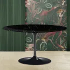 Mesa de Centro Tulip Eero Saarinen H 41 en Mármol Negro Marquinia Made in Italy - Escarlata viadurini
