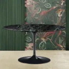 Mesita Tulip Eero Saarinen Alt. 41 de Mármol Verde Alpi Made in Italy viadurini
