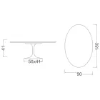 Mesa de Centro Tulip Eero Saarinen H 41 Ovalada con Laminado Líquido Negro - Tapa Escarlata viadurini