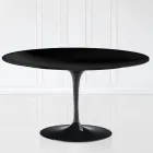 Mesa de Centro Tulip Eero Saarinen H 41 Ovalada con Laminado Líquido Negro - Tapa Escarlata viadurini