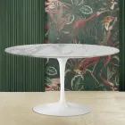 Eero Saarinen H 41 Mesa de Centro Tulipán Ovalada con Tapa de Mármol Arabescato Made in Italy - Escarlata viadurini