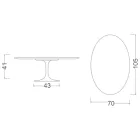 Eero Saarinen H 41 Mesa de Centro Tulipán Ovalada con Tapa de Mármol Verde Alpi Made in Italy - Escarlata viadurini