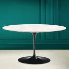 Eero Saarinen H 41 Mesa de Centro Tulipán Ovalada en Cerámica Crema Diamante Made in Italy - Escarlata viadurini