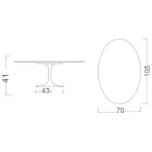 Mesa de centro Tulip de Eero Saarinen, ovalada, de 41 cm de altura, en cerámica Domoos, fabricada en Italia - Escarlata viadurini