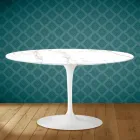 Mesa de Centro Tulip Eero Saarinen H 41 Ovalada en Cerámica Entzo Made in Italy - Escarlata viadurini