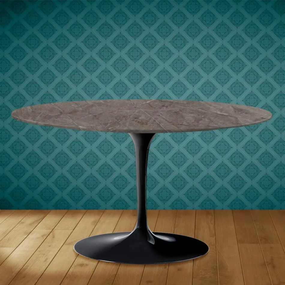 Mesa de Centro Tulip Eero Saarinen H 41 Ovalada en Cerámica Kira Made in Italy - Escarlata viadurini