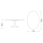 Mesa de centro Tulip de Eero Saarinen, ovalada, de 41 cm de altura, en cerámica Marmorio, fabricada en Italia - Escarlata viadurini