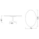 Mesa de Centro Tulip Eero Saarinen H 41 Ovalada en Cerámica Noir Desire Made in Italy - Escarlata viadurini