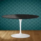 Mesa de centro ovalada Tulip H 41 de Eero Saarinen en cerámica Somnia, fabricada en Italia - Scarlet viadurini