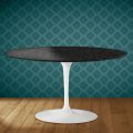 Mesa de centro ovalada Tulip H 41 de Eero Saarinen en cerámica Somnia, fabricada en Italia - Scarlet