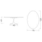 Mesita Tulip Eero Saarinen Alt. 41 Ovalada de mármol Emperador Dark Made in Italy viadurini