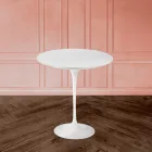 Mesa de Centro Tulip Eero Saarinen H 52 en Laminado Líquido Blanco Made in Italy - Escarlata viadurini