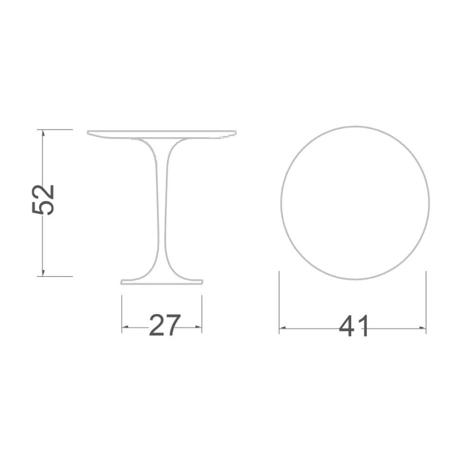 Mesa de Centro Tulip Eero Saarinen H 52 en Laminado Líquido Blanco Made in Italy - Escarlata viadurini