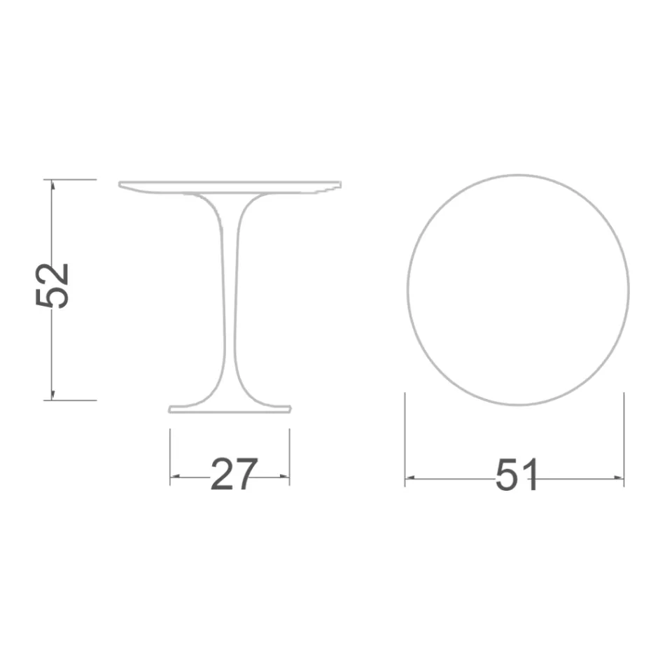 Mesita Eero Saarinen Tulip Alt. 52 de Mármol Carrara Statuarietto Made in Italy - Escarlata viadurini