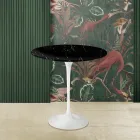 Mesa de Centro Tulip Eero Saarinen H 52 en Mármol Negro Marquinia Made in Italy - Escarlata viadurini