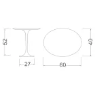 Mesita Tulip Eero Saarinen Alt. 52 Ovalada de Mármol Arabescato Made in Italy viadurini