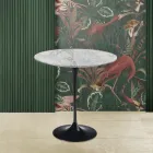 Mesa de Centro Tulip Eero Saarinen H 52 Redonda en Mármol Arabescato Made in Italy - Escarlata viadurini