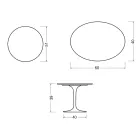 Mesa de centro Tulipán de Saarinen, 39 cm de altura, en cerámica mate Florim Calacatta Gold - Escarlata viadurini