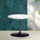 Mesa de centro Tulipán de Saarinen, 39 cm de altura, en cerámica Statuario Florim brillante - Escarlata viadurini