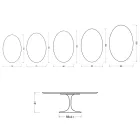 Mesa de centro Tulipán de Saarinen, 41 cm de altura, en cerámica Florim blanca mate - Escarlata viadurini