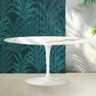 Mesa de centro Tulipán de Saarinen, 41 cm de altura, en cerámica Statuario Florim brillante - Escarlata viadurini