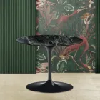 Mesita Tulip Saarinen Alt. 41 con tablero de mármol verde Alpi Made in Italy viadurini