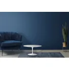 Mesa de Centro Tulip Saarinen Alt. 41 en Laminado Líquido Ovalado Blanco Made in Italy - Escarlata viadurini