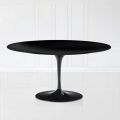 Mesa de centro ovalada Tulip Saarinen en laminado líquido negro Alt. 41 Made in Italy - Escarlata