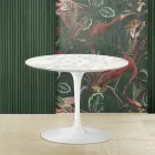Mesita Tulip Saarinen Alt. 41 de mármol de Carrara Made in Italy viadurini