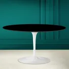 Mesa de centro ovalada Tulip Saarinen H 41 en cerámica Absolute Black Made in Italy - Escarlata viadurini