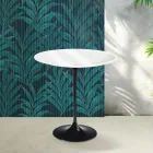 Mesa de centro Tulipán de Saarinen, 52 cm de altura, en cerámica Florim blanca brillante - Escarlata viadurini